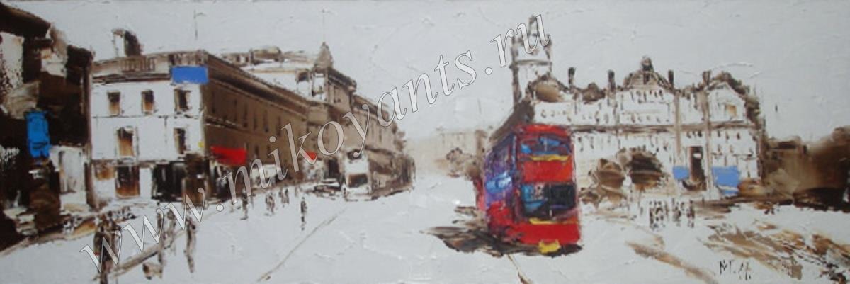 2011 Red Bus. Turist track. Туристический маршрут 50x120sm+=