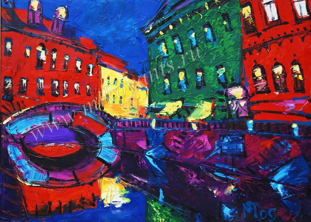 Горбатый мостик. Серия Солнечный Петербург. 60х80см х.м. 2009год