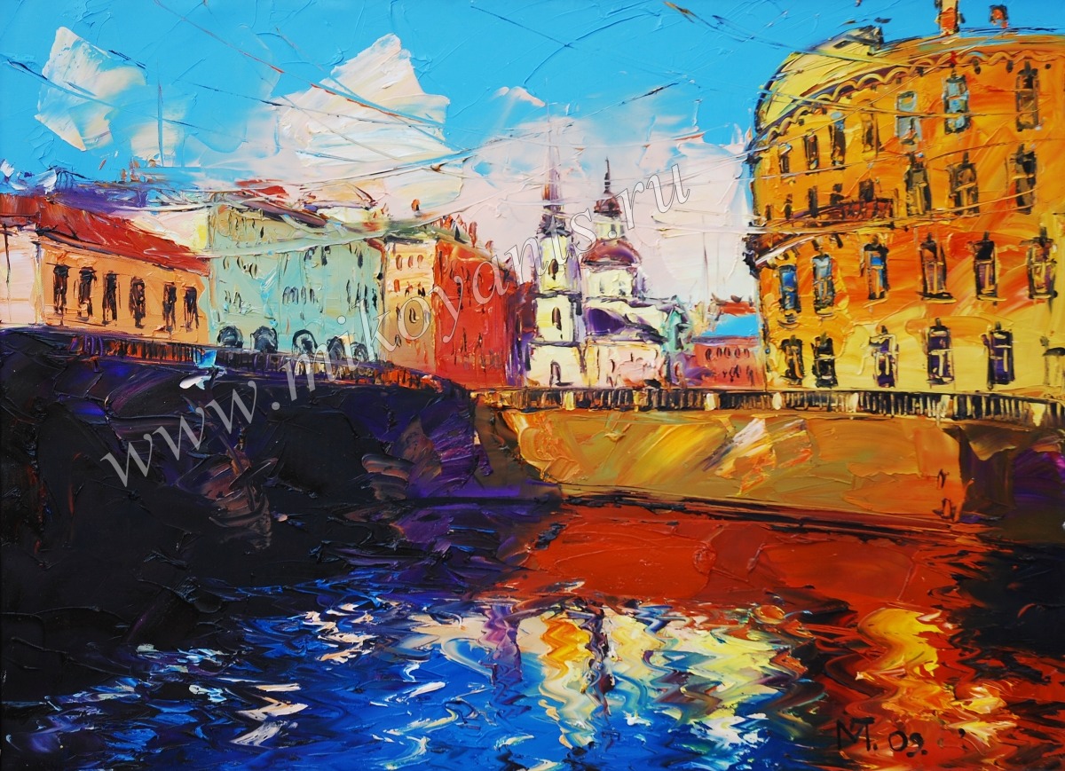 Мост Пантелеймона. Серия Солнечный Петербург. 60х80см 2009
